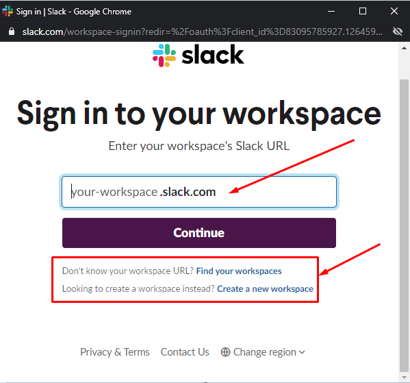��������� ����������� � Slack